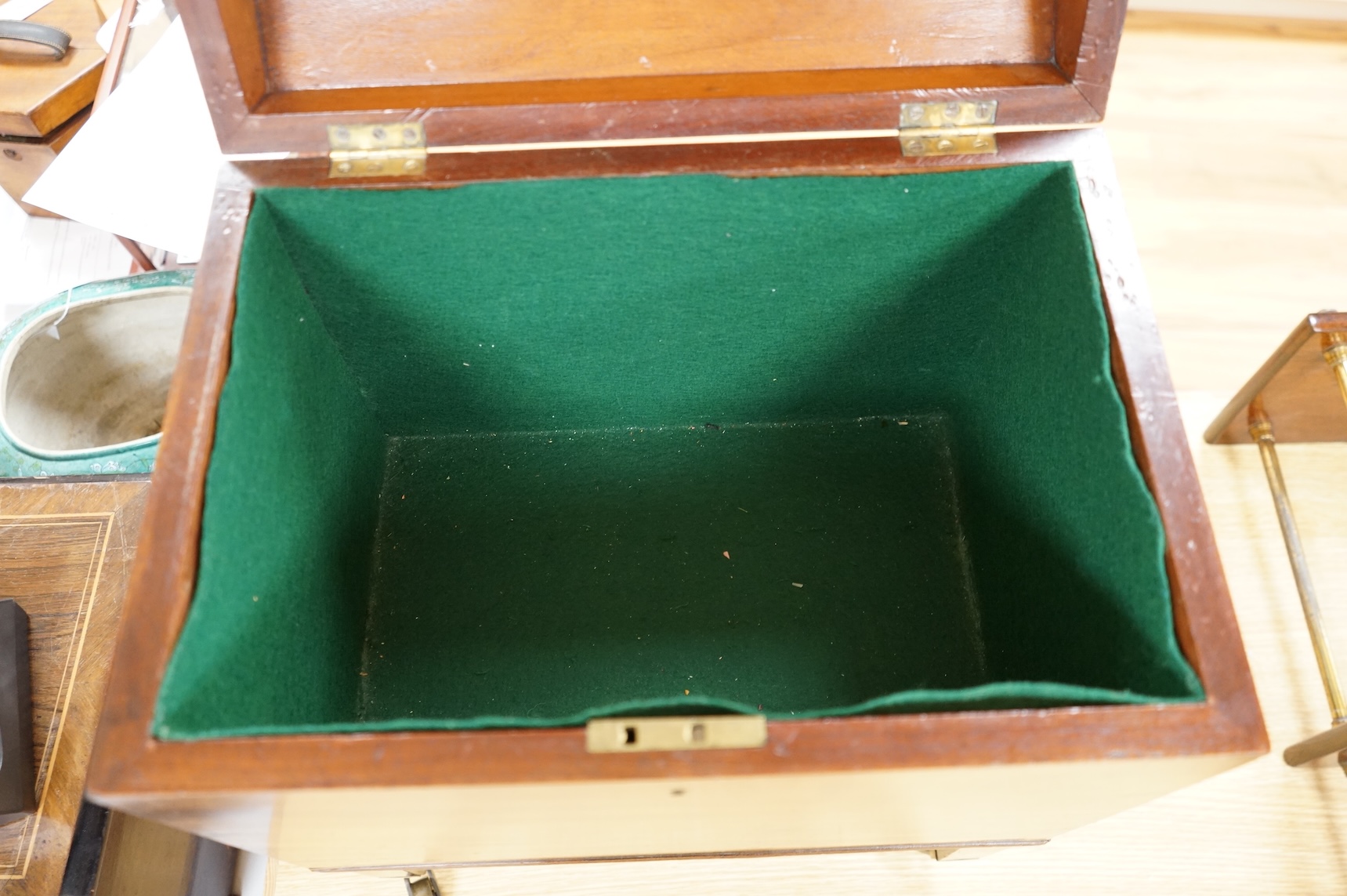 A George III domed mahogany cellarette, 54cm high